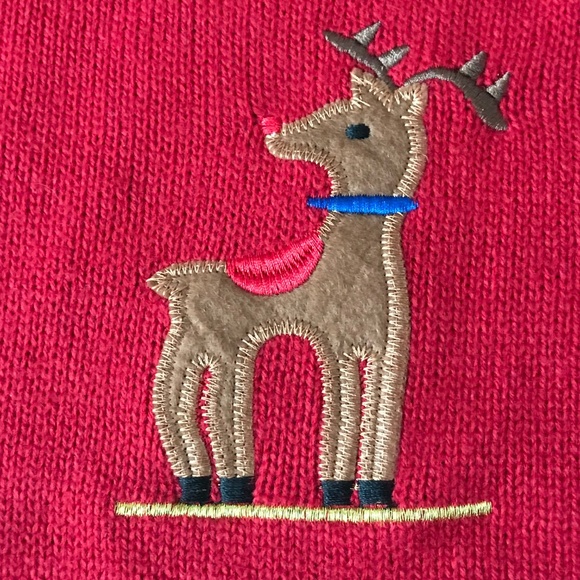 WHITE STAG Christmas Sweater Plus Size 2X 18W 20W Snowflake Reindeer Holiday Red - Picture 6 of 16